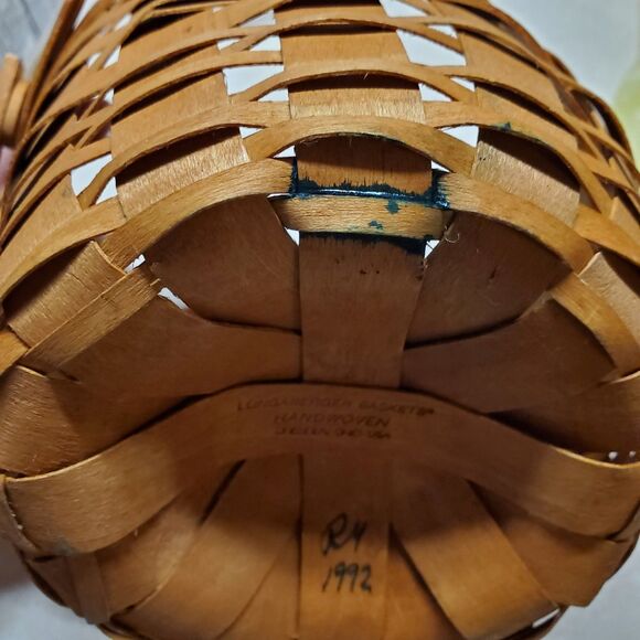 Longaberger Fruit Medley Basket w Handle incl Fabric Liner & Plastic Protector - Picture 10 of 11